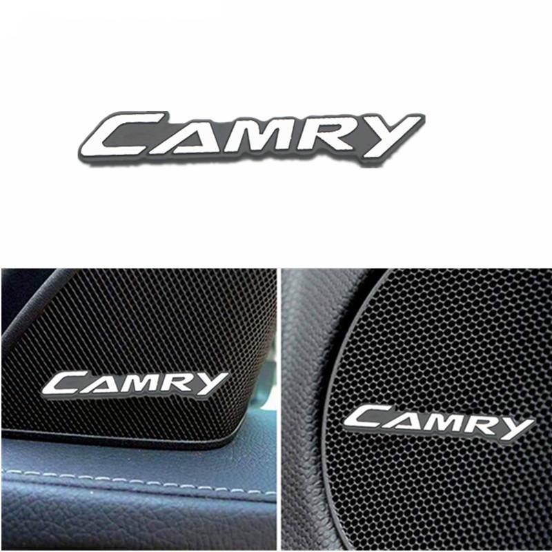 4pcs Stiker Emblem 3d Bahan Aluminum Untuk speaker Mobil Toyota Camry