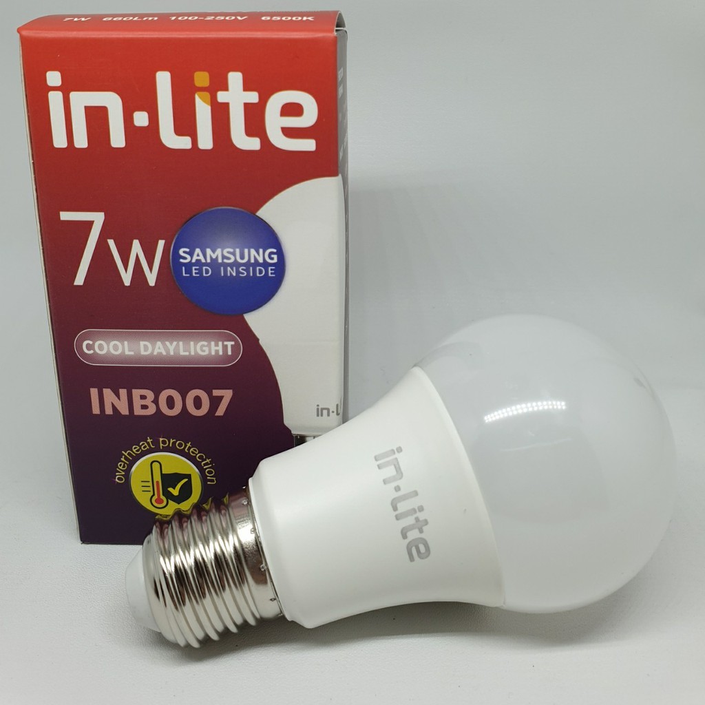 LAMPU LED BULB INLITE IN-LITE 3 GRATIS 1 7W 7 W WATT WT BERGARANSI