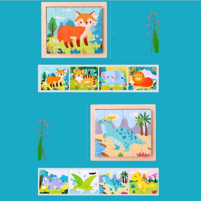 BIANCA - Mainan Puzzle Kayu Empat Sisi / Puzzle Kayu Dimensional