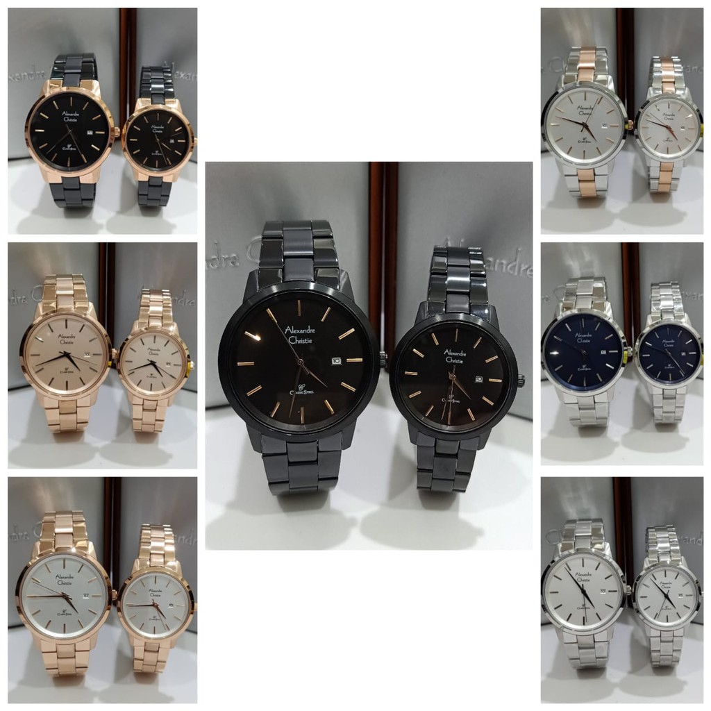 Jam Couple Alexandre Christie AC8645  AC 8645  OriginalGaransi Resmi Alexander Christie Free Battery