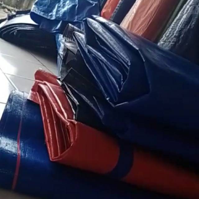 terpal 4 meter x 5 meter 4x5 type a12 tebal biru silver oranye