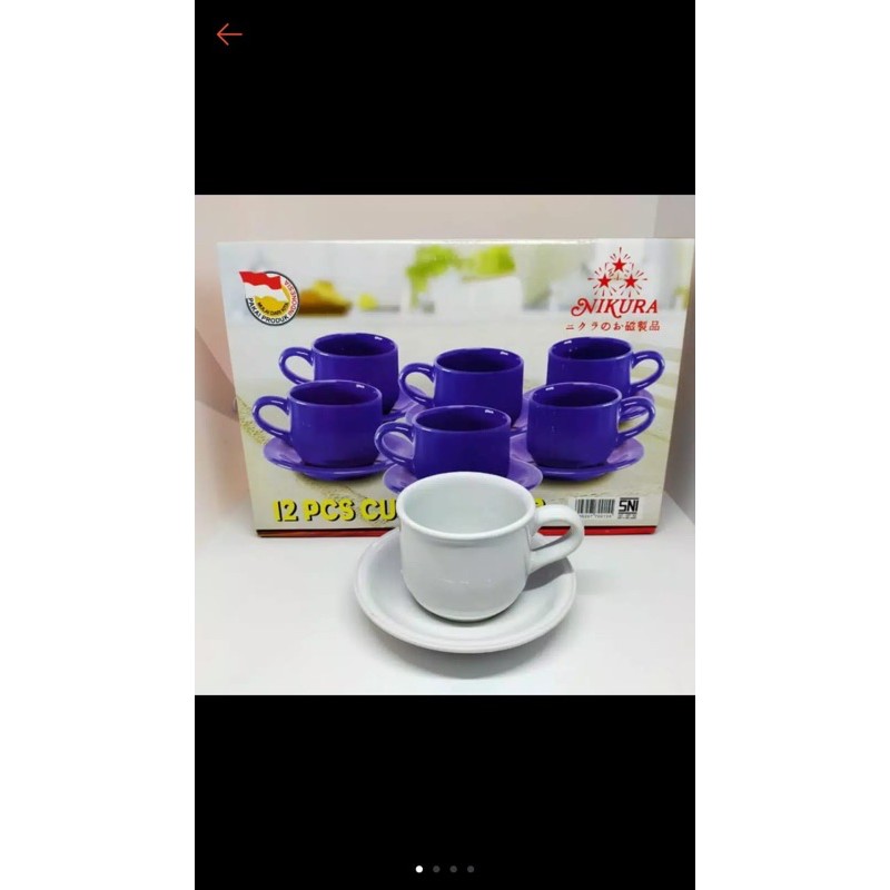 CANGKIR SET NIKURA 12 PCS GELAS TEA CUP AND SAUCER
