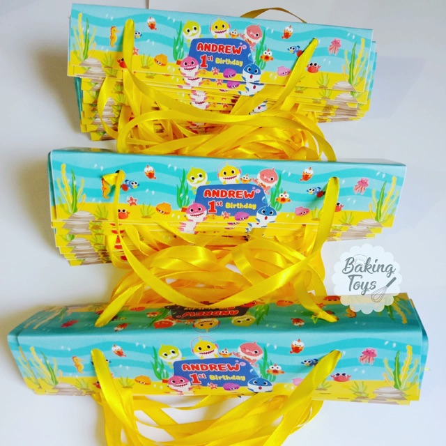 

Baby Shark Label Goodie Bag / Kemasan Hampers / Kantong Snack Plastik Ulang Tahun