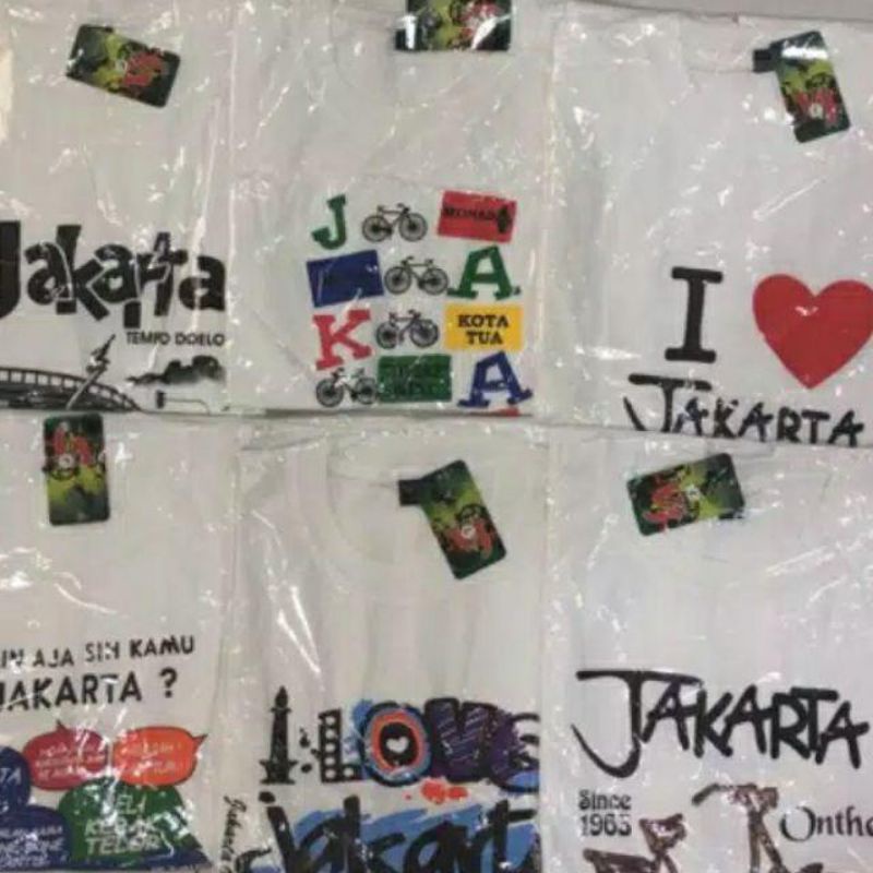 PAKET 3PCS KAOS OLEH-OLEH JAKARTA / KAOS JAKARTA OBLONG PRIA WANITA DEWASA