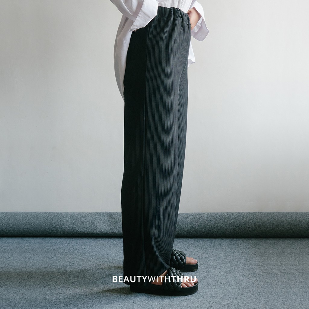 Pleats Highwaist Pants -  Thruoutfit