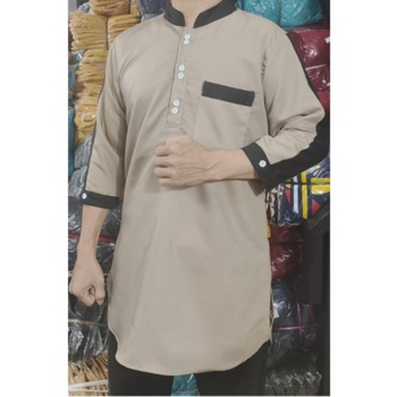 Baju Muslim Koko Pria M L XL XXL Jumbo / Koko Zaka Tajir laki laki Dewasa Terbaru Original /Koko leb