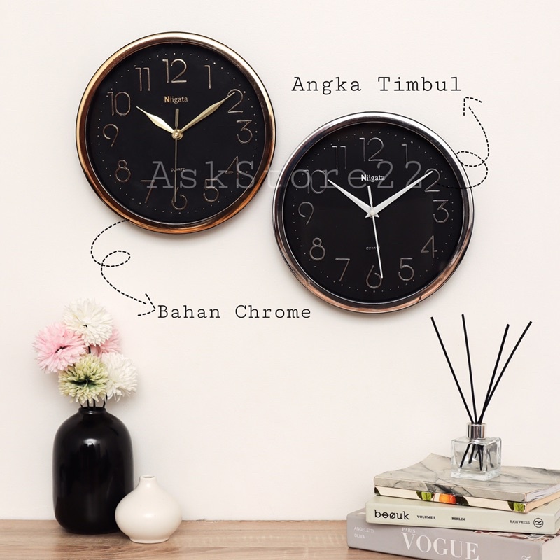 Jam Dinding Aesthetic Vintage Tempel Dekorasi Rumah NIIGATA 261