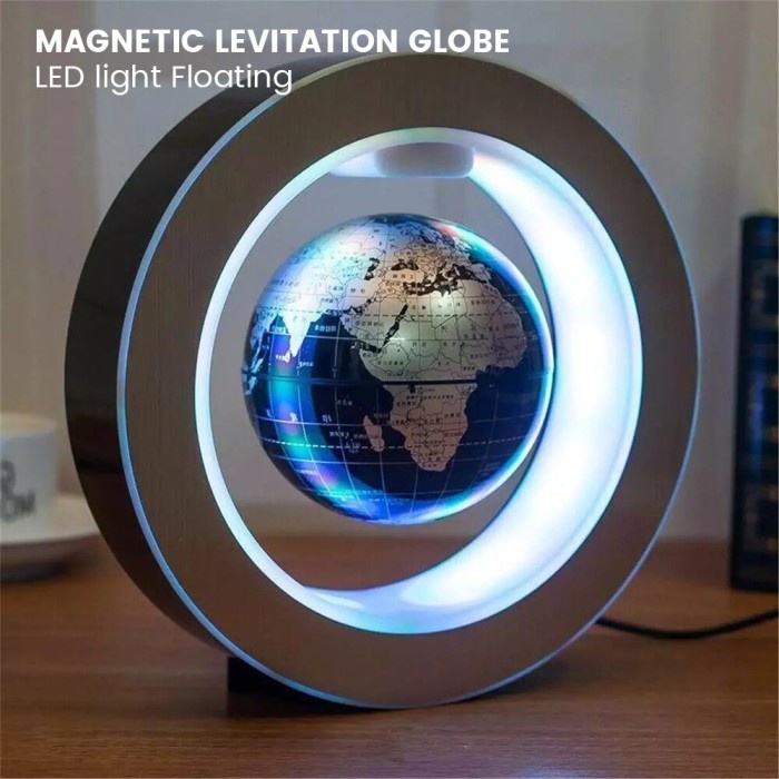 Hadiah Lebaran - Magnetic Levitation Floating World Map LED Light Globe FREE BUBBLE WRAP