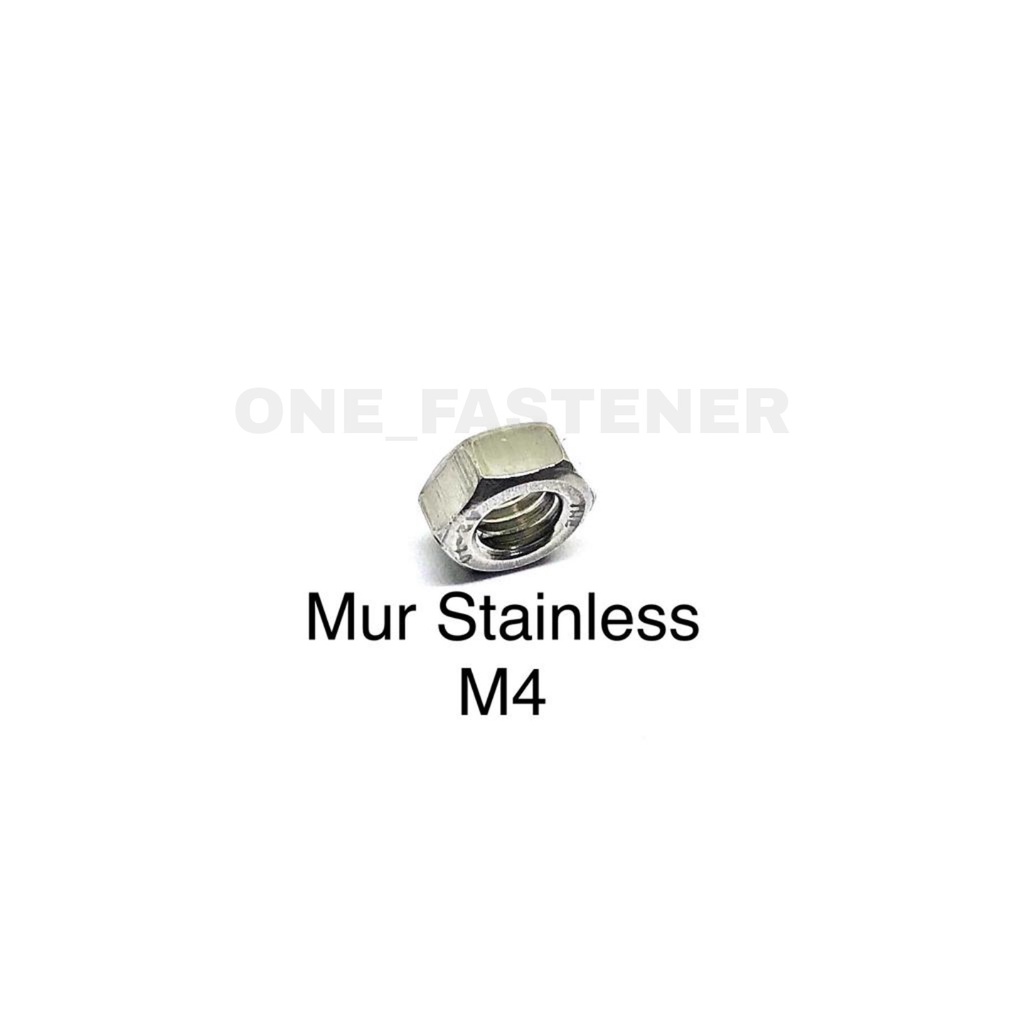 100 pcs Mur M4 Stainless Steel 304 4mm 4mili hex nut Anti Karat Food Grade