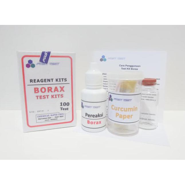 Jual Reagent Uji Kandungan Boraks (Borax), Test Kit Borak 100 test Terbaru