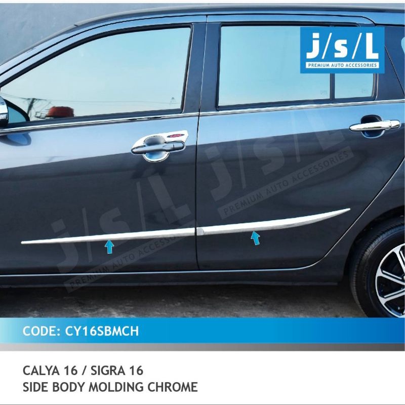 CALYA SIGRA Side Body Molding Chrome JSL Lis Body Samping Krom