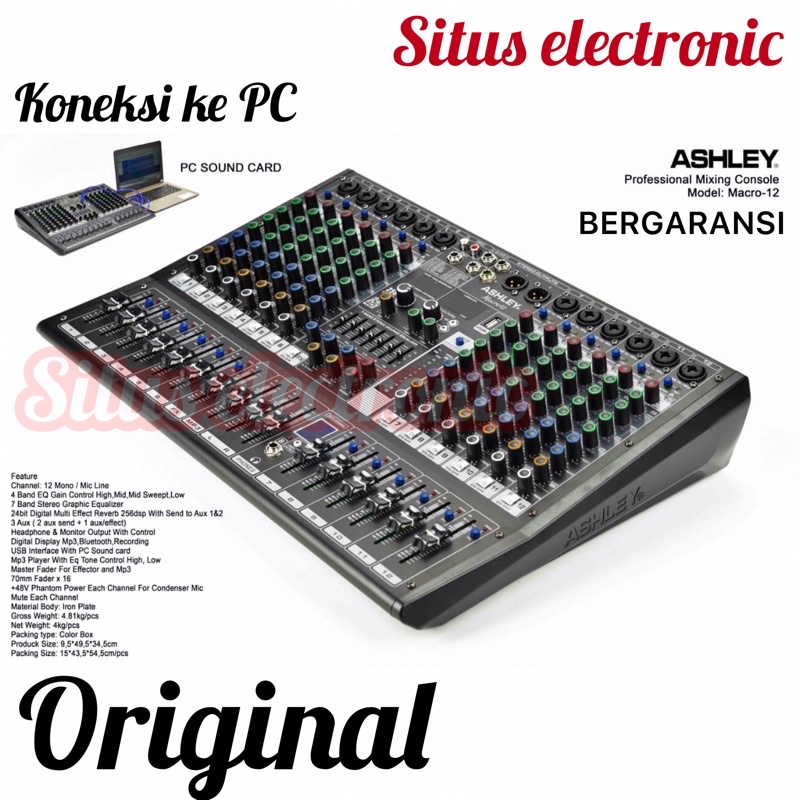 Jual mixer ashley macro original 12 mixer 12 channel effect digital