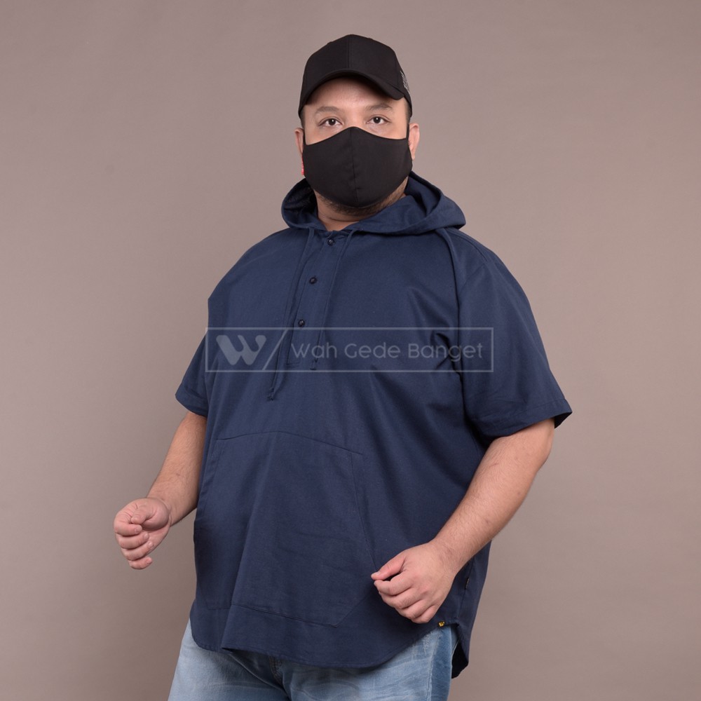 

WGB Harley Navy Kemeja Linen Pendek Pria Big Size Jumbo XXL XXXL WGB