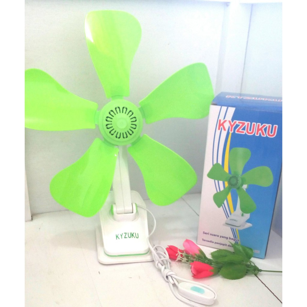 Kipas angin 3in1 kipas kyzuku jepit 26w bisa meja dan dinding 26 Watt 5 baling Hijau 26watt 3in1 fan