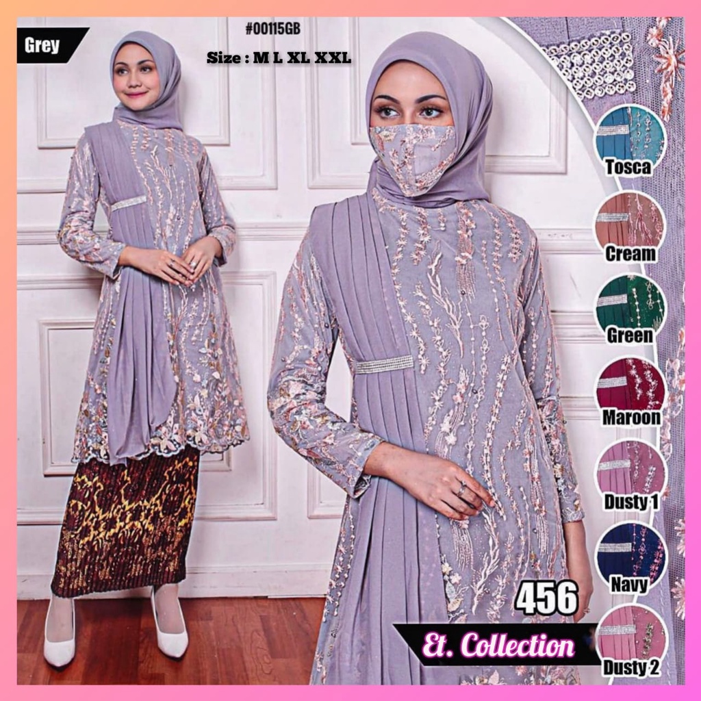 Tunik Brukat Selendang - Set Kebaya Wisuda - Tunik Brukat Jumbo - Kebaya Tunik Brukat (Free Masker)
