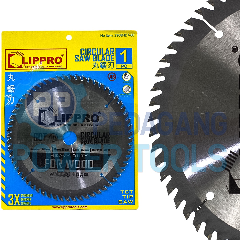 LIPPRO 7&quot; X 60T HD CIRCULAR SAW BLADE MATA GERGAJI PISAU POTONG KAYU