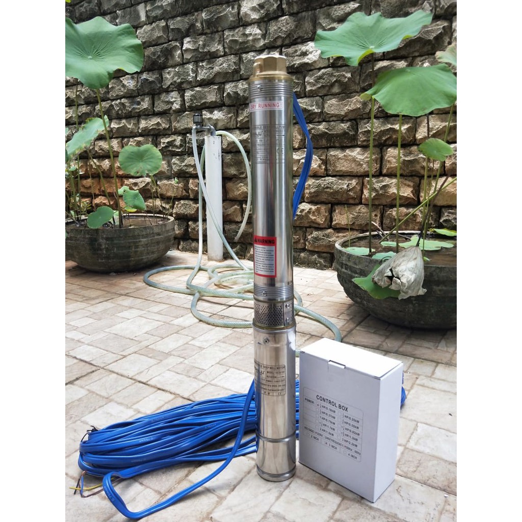 MAXPUMP 3SDM3/21+kabel 55m Pompa Satelit Sumur Dalam 3Inc 1Hp dg kabel biru 55m Pompa Submersible water pump