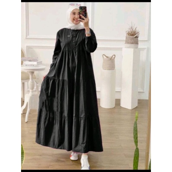 mididres rayon kirania kancing depan / gamis susun gamis canda mididres muslim