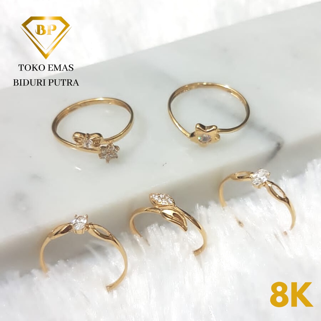 Cincin Emas Asli Solitaire Ukuran Besar/Size Besar Kadar 8k/375 toko emas biduri putra