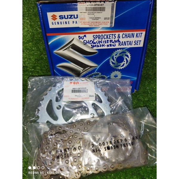 Gearset Girset Paket Gear Gir Rantai Set SUZUKI Shogun 125 FL / NR / SP / Smash New Original SGP 27000-28F60-KIT