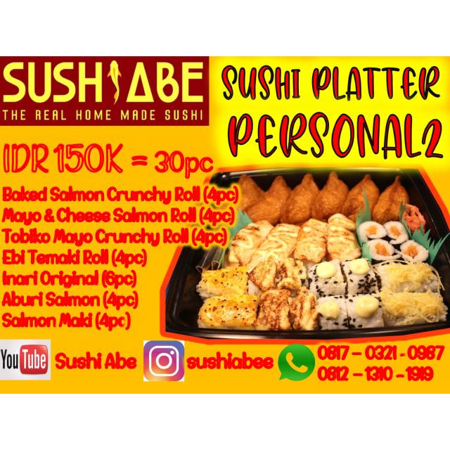 

SUSHIABE- Personal 2 platter / 30pcs