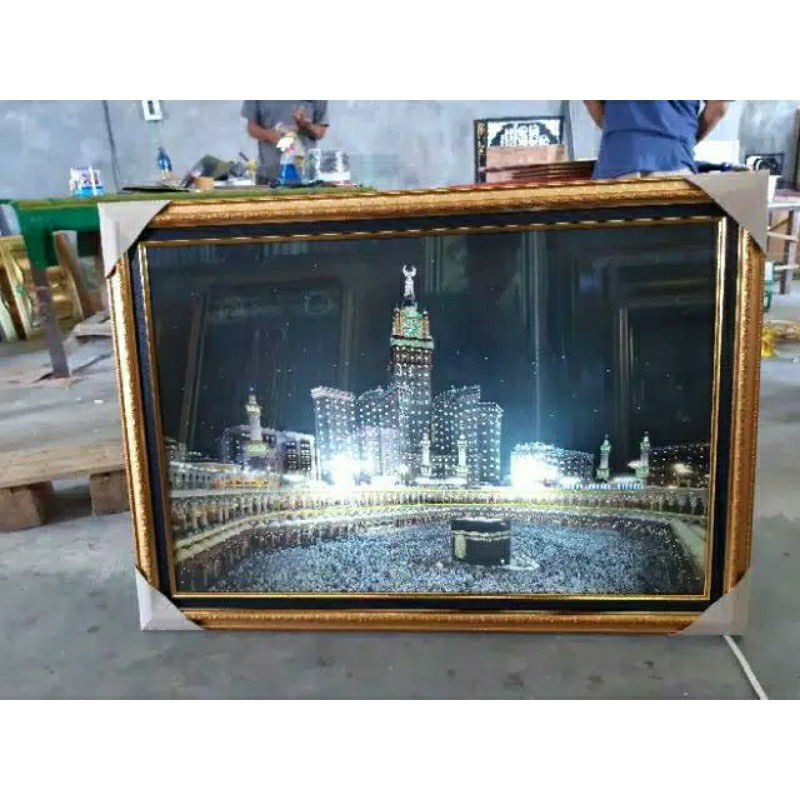hiasan dinding kaligrafi kabah lampu +mp3 murotal 30 juzz