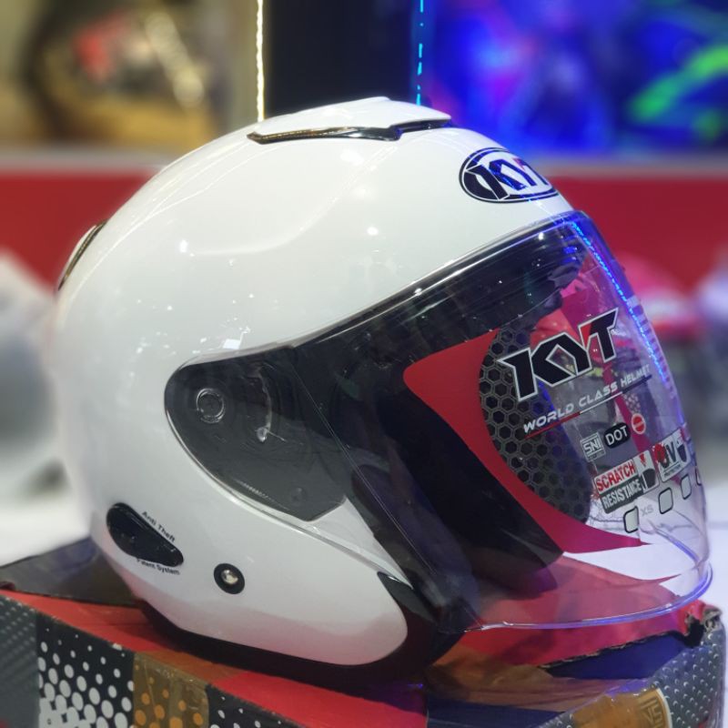 Helm KYT half face Kyoto Solid-Putih