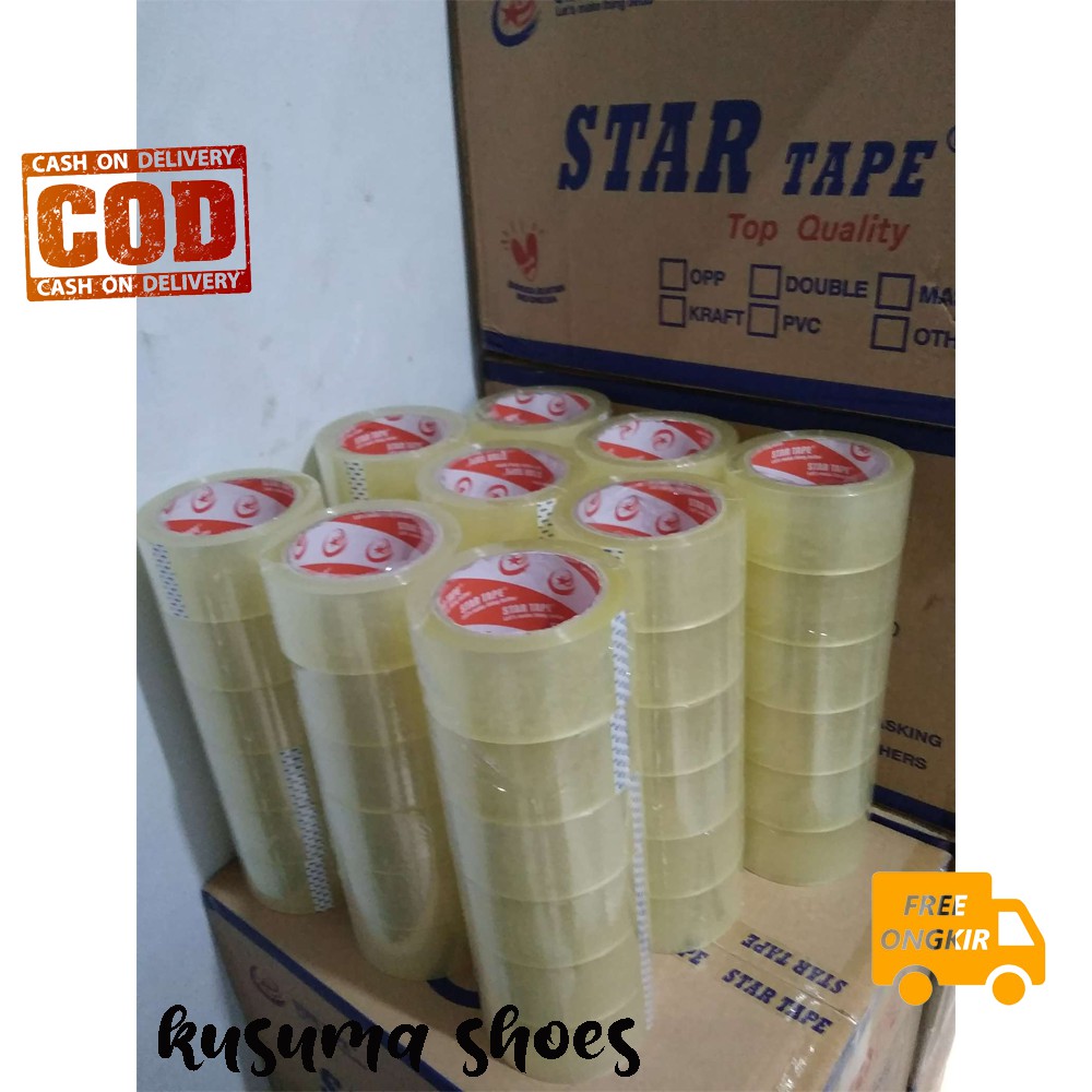 

Lakban Bening 90 Yard Isolasi Selotip Clear Tape 48mm Daya Lengket Kuat Merk STAR TAPE / FIXCO TAPE.