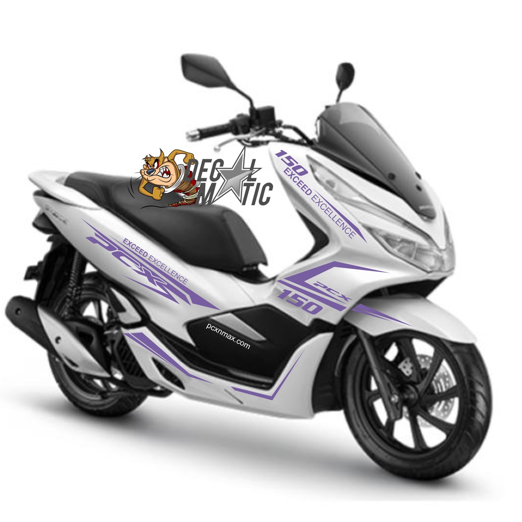 Striping Cutting Sticker Honda PCX 150 White - CSPC17