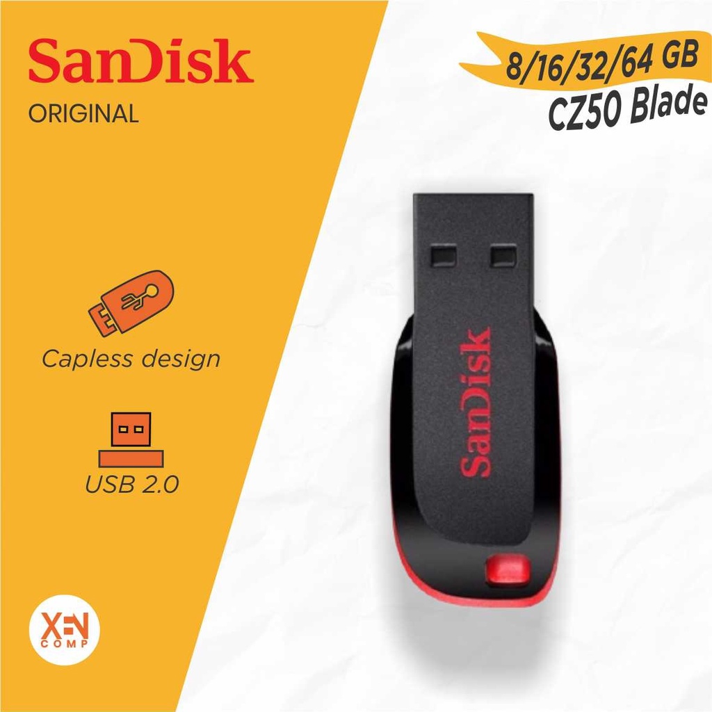 Flashdisk Sandisk CZ50 Blade 8GB / 16GB / 32GB / 64GB