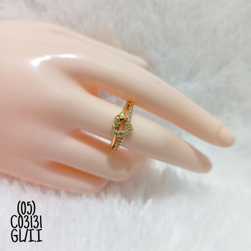 Cincin fashion rhodium zircon Gold C03131