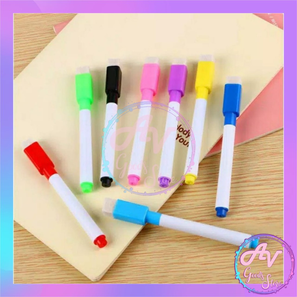 

spidol papan tulis + penghapus / spidol wipe clean / spidol whiteboard mini / spidol papan bisa dihapus / spidol wipe and clean