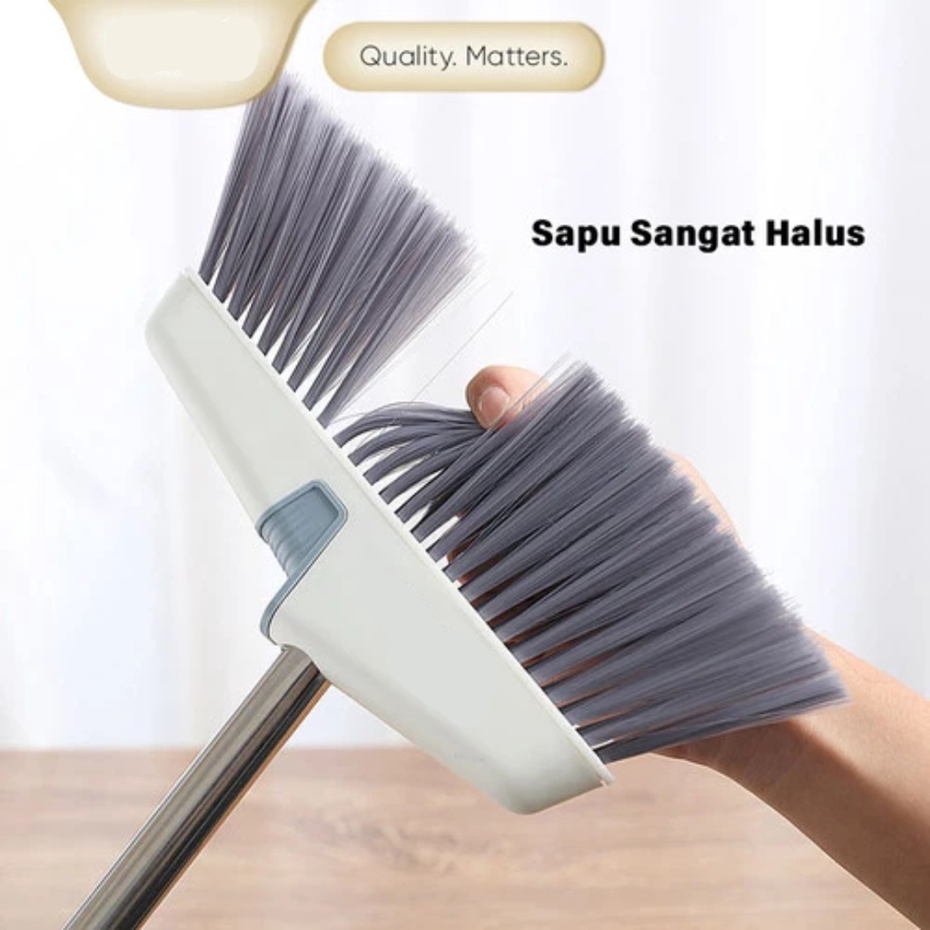 Sapu Pengki Lipat Broom Set Dustpan Sapu Pengki Lantai Alat Pembersih