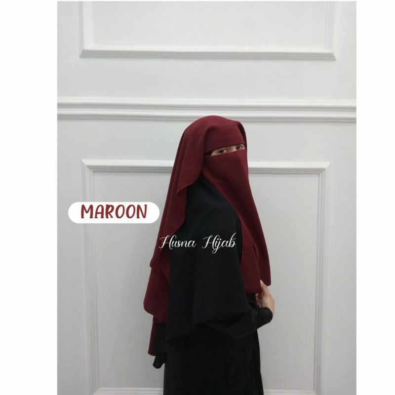 [HUSNA COLLECTION] Niqob Yaman Long 2 Layer / Niqob yaman 2 Layer Wolfis / YAMAN 2 LAYER MURAH