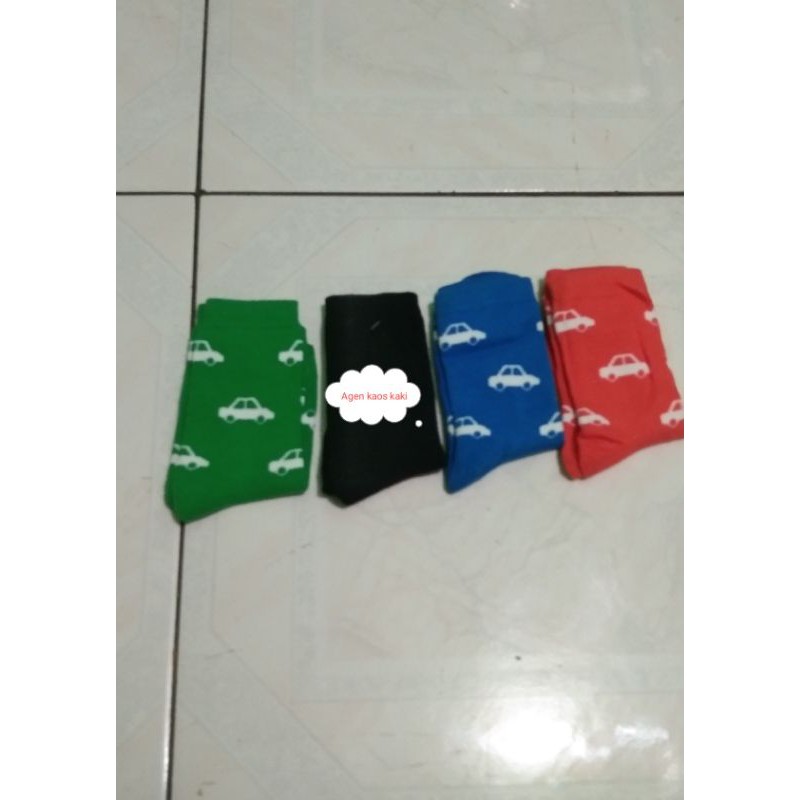 kaos kaki ANAK TK-SD MOTIP mobil ( 4 pasang )bahan tebal adem &amp; tidak panas