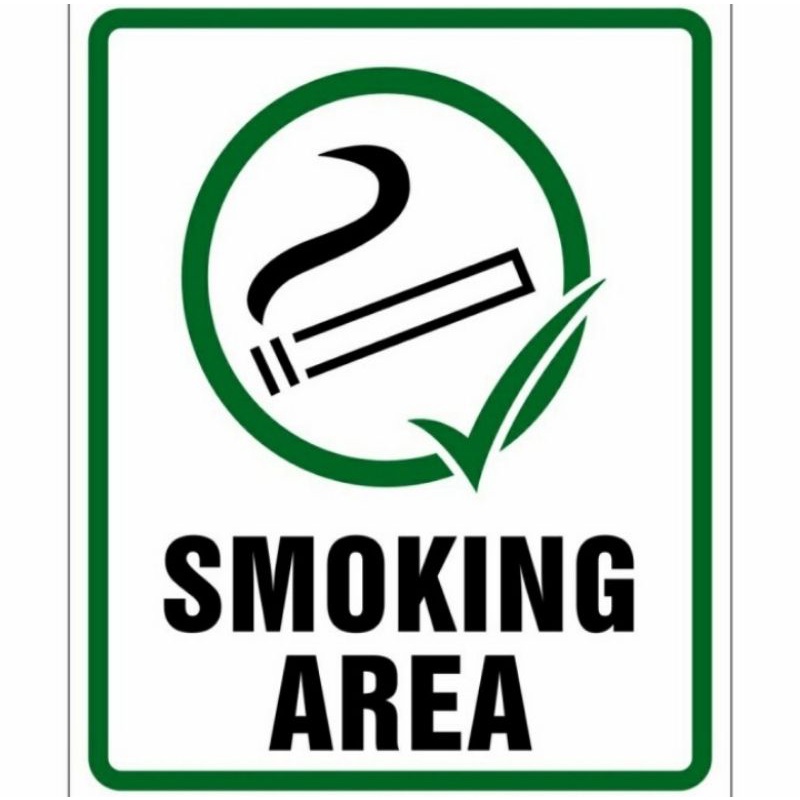 

stiker vinyl 20X25CM SMOKING AREA sign rambu k3