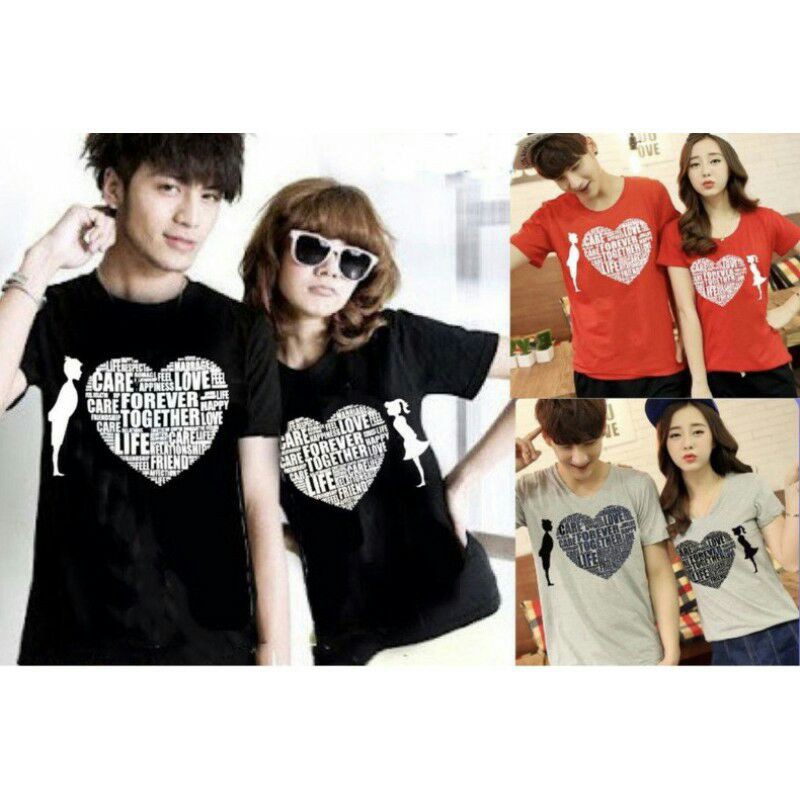 Love Care / Kaos Couple / Baju Pasangan / Kaos Murah / Baju Couple