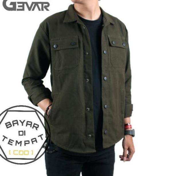 【IMPORT】 Jaket kemeja camo casual semi parka hijau army .,,.✹
