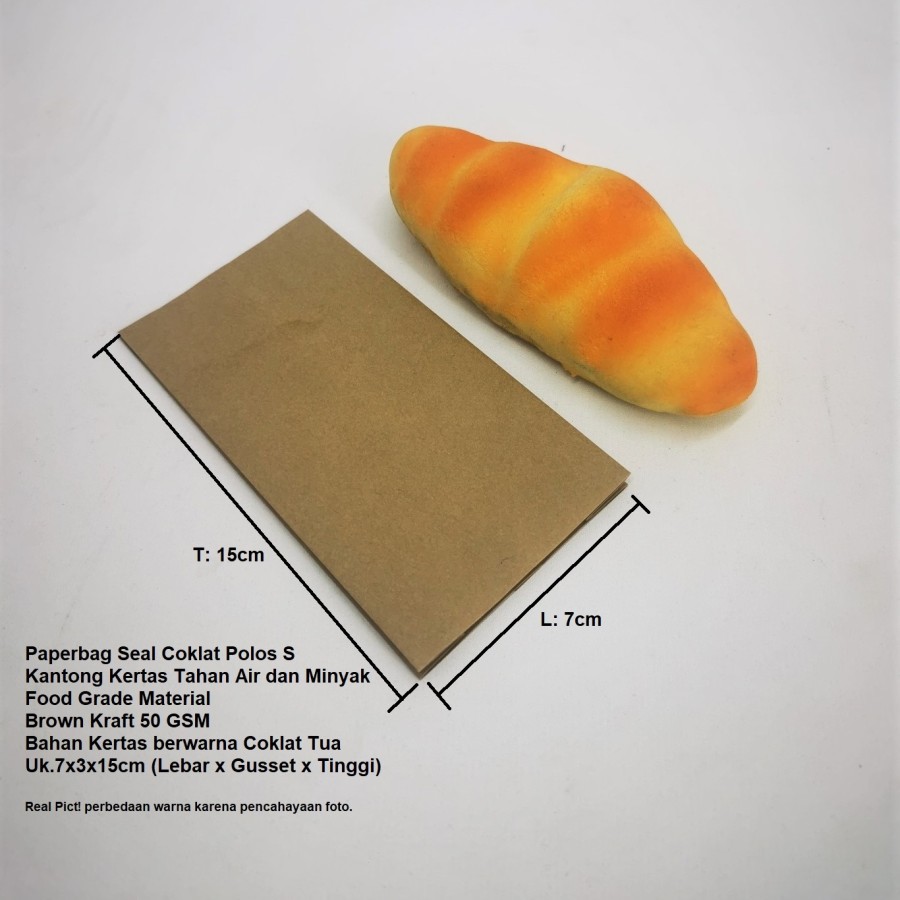 

Paperbag SEAL Kantong Kertas Coklat 7x3x15 (S) Tahan Air dan Minyak