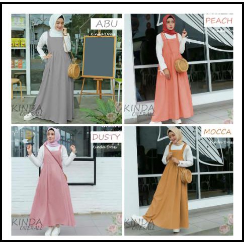 Jumpsuit Wanita Panjang Hijab Import Overall Polos Korea Katun By Anisa Shop