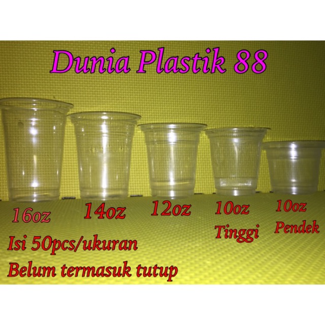 Jual Isi 50pcukuran 10oz 12oz 14oz 16oz Gelas Plastik Cup Minum Murah Oz Pop Es Bubbel Bubbel 3904