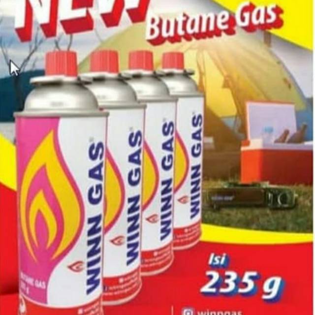 Win Gas   ,  235 gr  , Tabung gas  kaleng winn gas