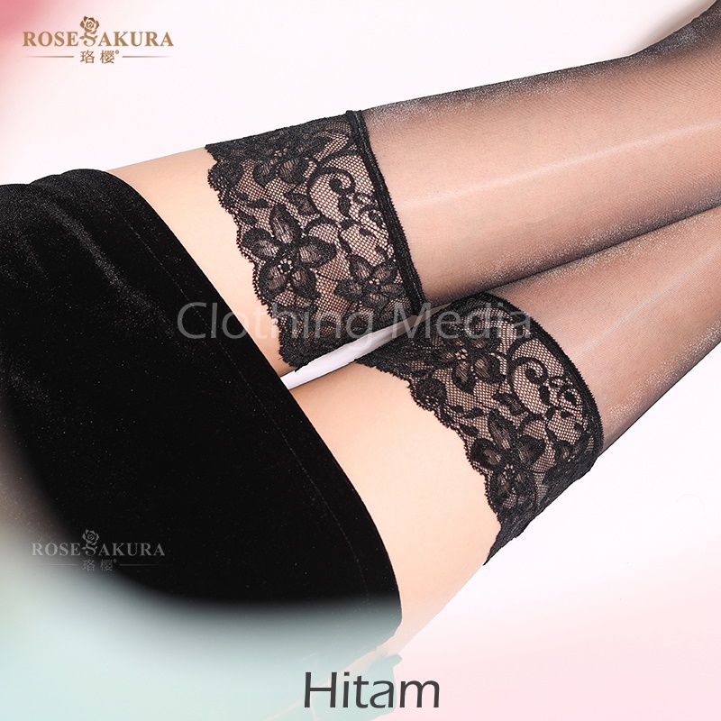 Stocking Glossy Shiny Premium Silikon Perekat Tipis Transparan Stoking Wanita