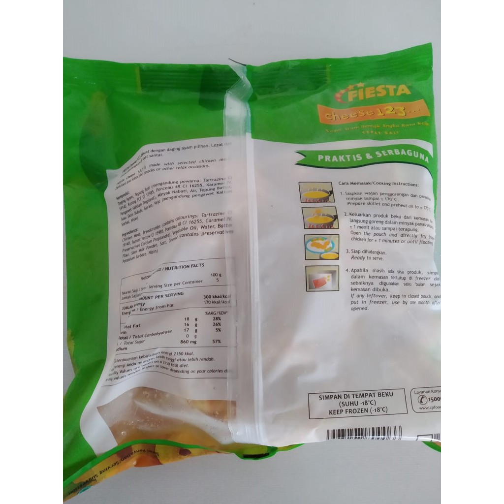 FIESTA CHEESE 123 500GR NUGGET AYAM BERBENTUK ANGKA RASA KEJU