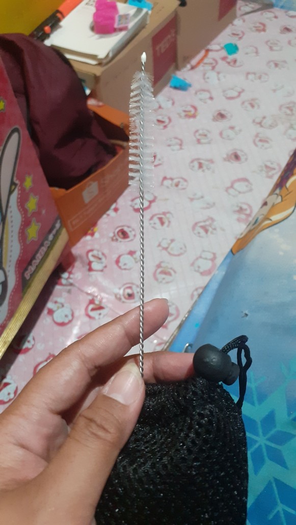 Sedotan Stainless Set Paket Komplit Boba Bubble Pouch