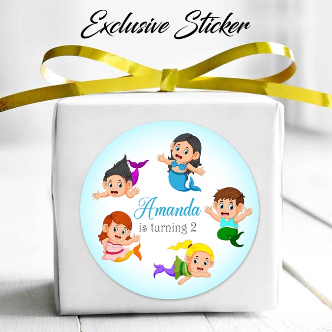 

50 STIKER / STICKER MERMAID 2-2 UTK BAG / BENTO / SOUVENIR ULTAH ULANG TAHUN