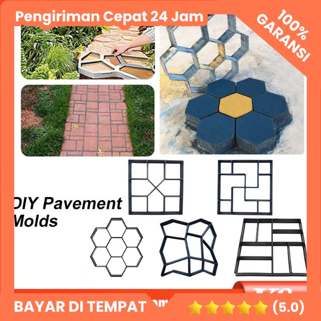 【Ready Stock】Cetakan Paving Semen Cetakan Jalan DIY Blok Mudah Praktis Cetakan Jalan Teras