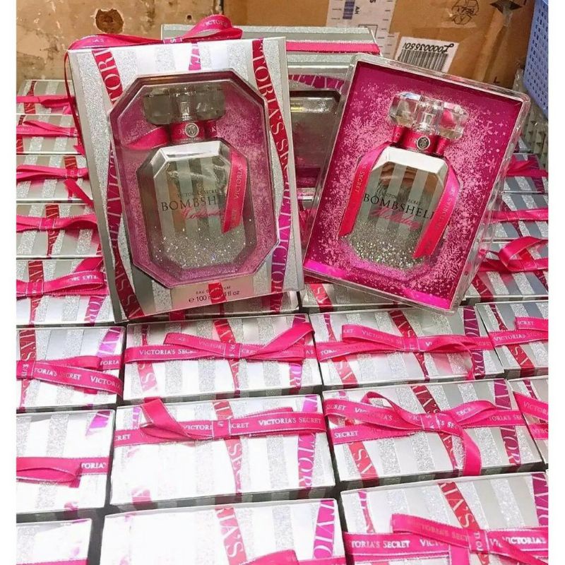 PARFUM VICTORIA'S SECRET BOMBSHELL HOLIDAY WITH BOX SEGEL ORIGINAL IMPORT 100ML [BEST SELLER]