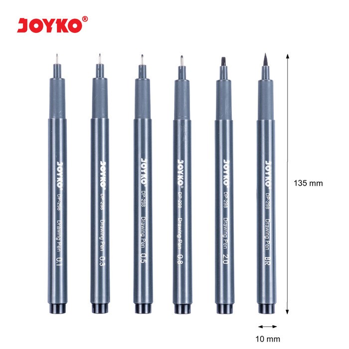 

Pendrawing- Isi 6 Drawing Pen Set Spidol Brush Dp-298S Joyko Calligraph Atk1130Jy -Drawing-Pen.