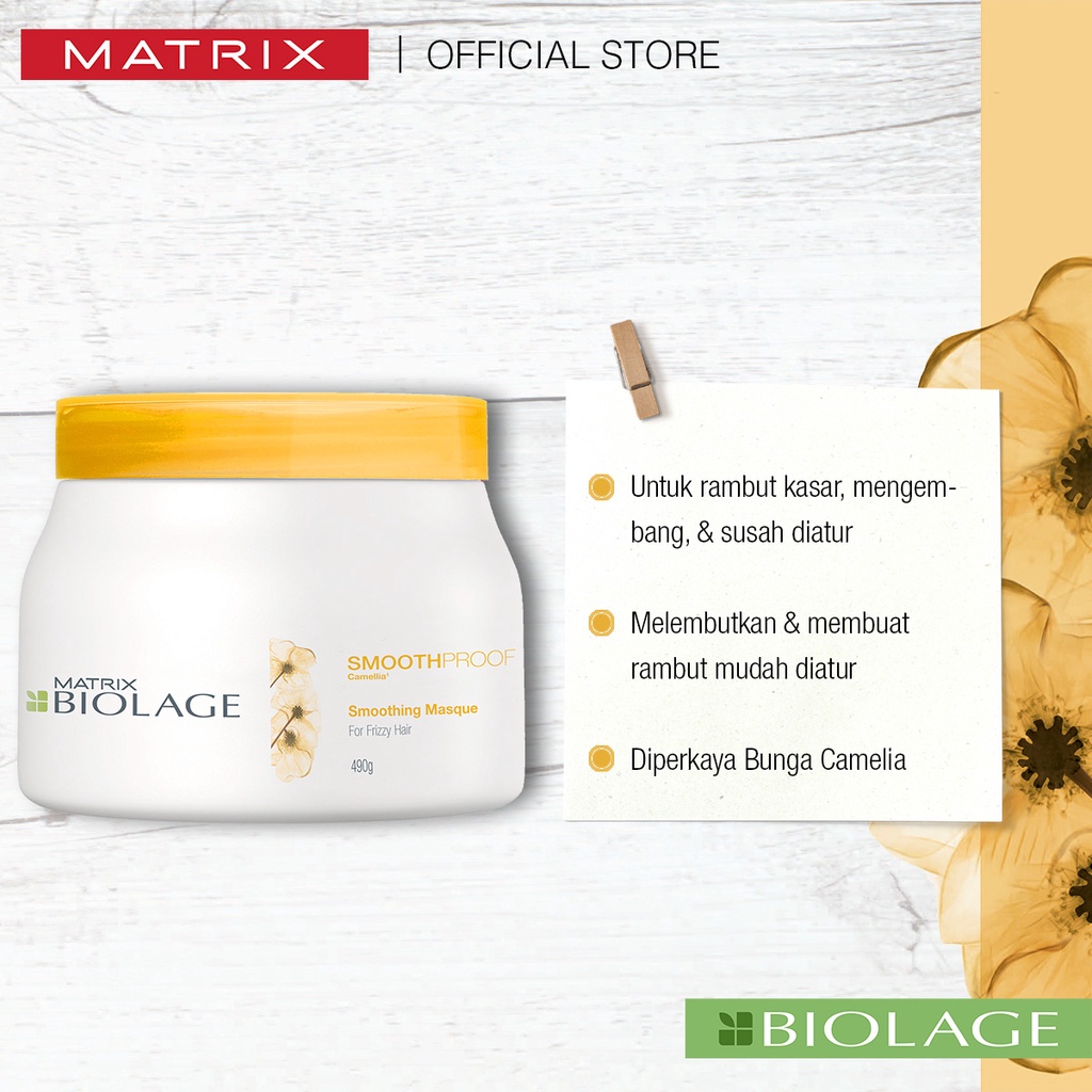 MATRIX Biolage Smoothproof Hair Mask - Masker Nutrisi Perawatan Pelembut Rambut Kering Kusut Mengembang 500 ml